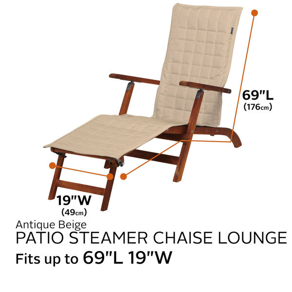Oak Antique Beige Patio Steamer Chaise Cover, image 4