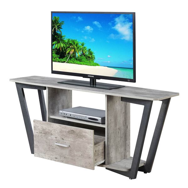 Graystone 60-Inch Gray and Black TV Stand, image 2