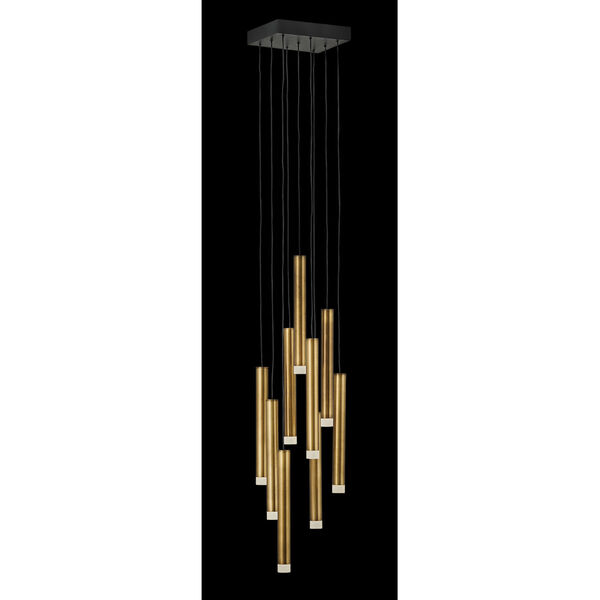 Harmony Heritage Brass Nine-Light LED Mini Pendant, image 3