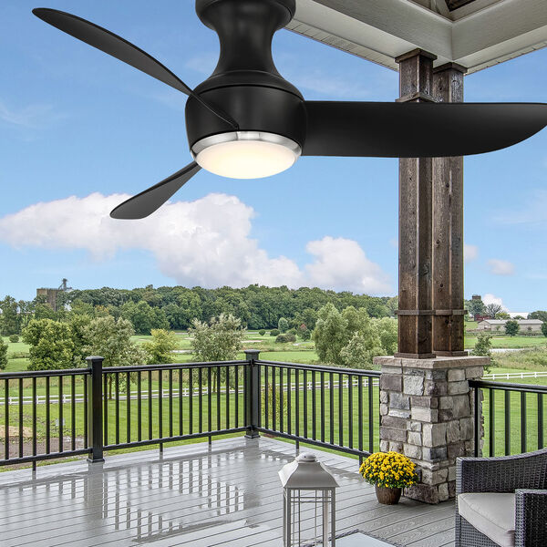 Corona Brushed Nickel and Matte Black 52-Inch 2700K Indoor Outdoor Smart LED Flush Mount Ceiling Fan, image 3