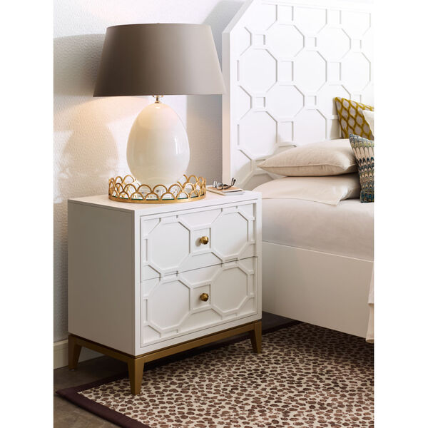 Chelsea by Rachael Ray White with Gold Accents Nightstand, image 2
