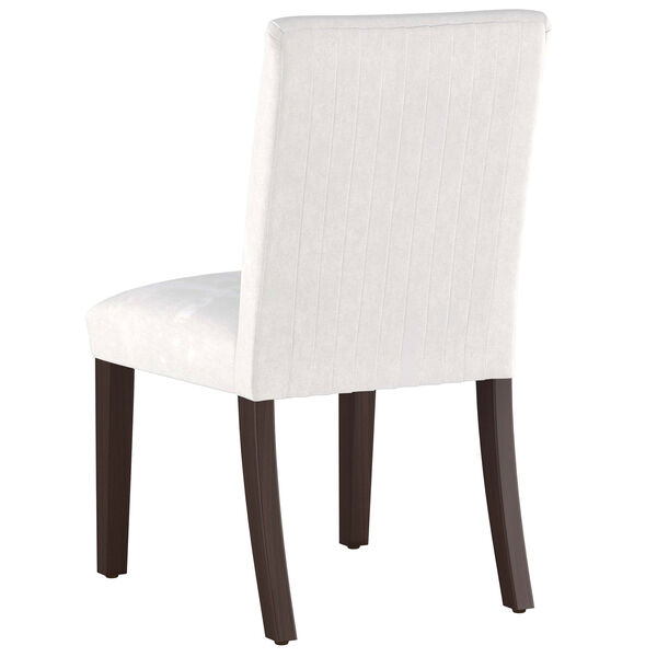 Velvet White 37-Inch Pleated Dining Chair, image 4