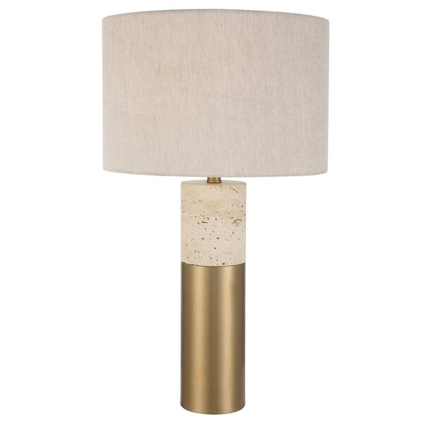 Gravitas Brushed Brass and Ivory Stone Lamp, image 5