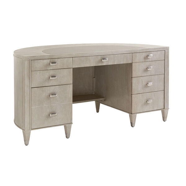 Greystone Pearl Gray and Nickel Dylan Demilune Desk, image 1
