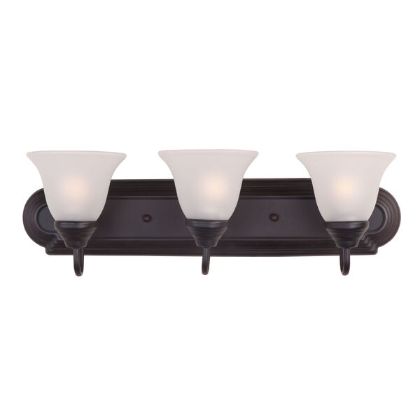 Essentials - 801x Oil Rubbed Bronze Three Light Bath Vanity with Frosted Glass, image 1