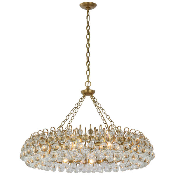 Bellvale Large Ring Chandelier in Hand-Rubbed Antique Brass with Crystal by AERIN, image 1