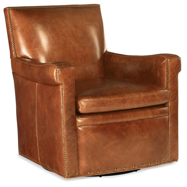 Jilian Brown Swivel Club Chair, image 1