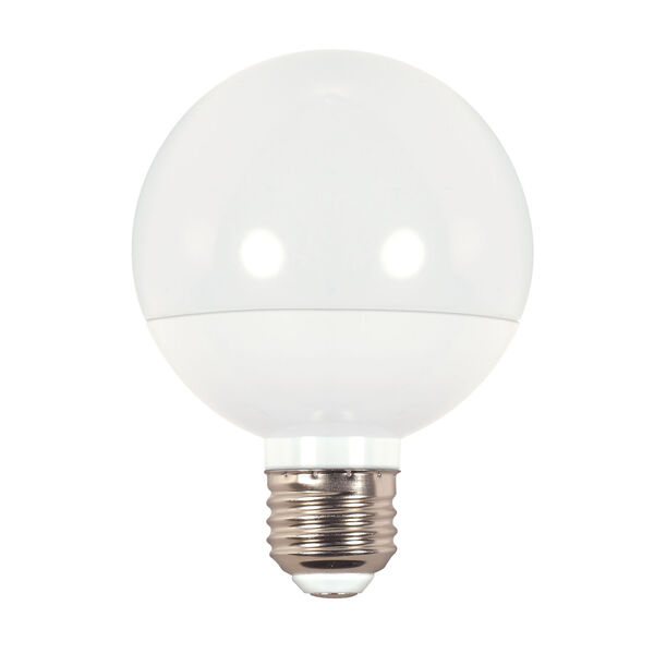 SATCO Frosted White LED G25 Medium 6 Watt LED Globe Light Bulb with 4000K 450 Lumens 80 CRI and 175 Degrees Beam, image 1