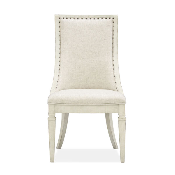 Newport White Dining Arm Chair with Upholstered Seat and Back, image 5