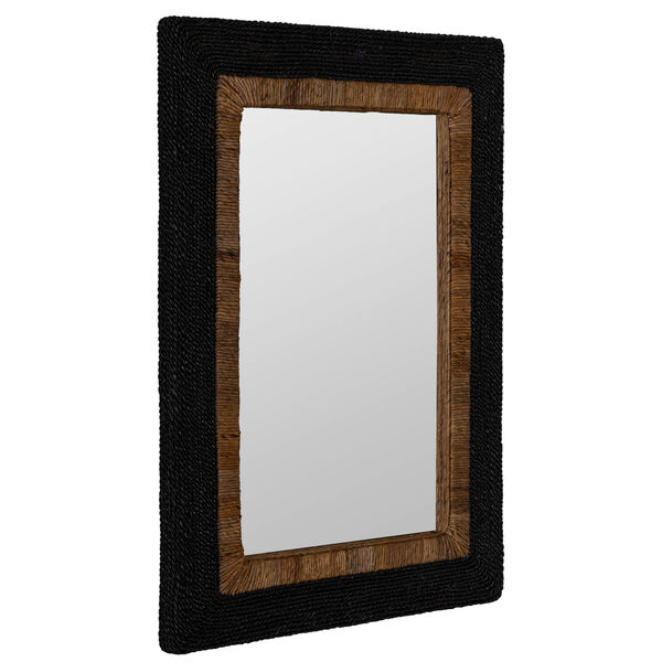 Elton Black and Natural Rattan 40 x 29-Inch Wall Mirror, image 3