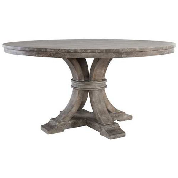 Amara Brown and Gray Round Pedestal Dining Table, image 1