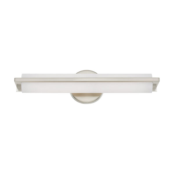 Visby Brushed Nickel 4-Inch ADA Bath Vanity with Satin White Acrylic Shade, image 3