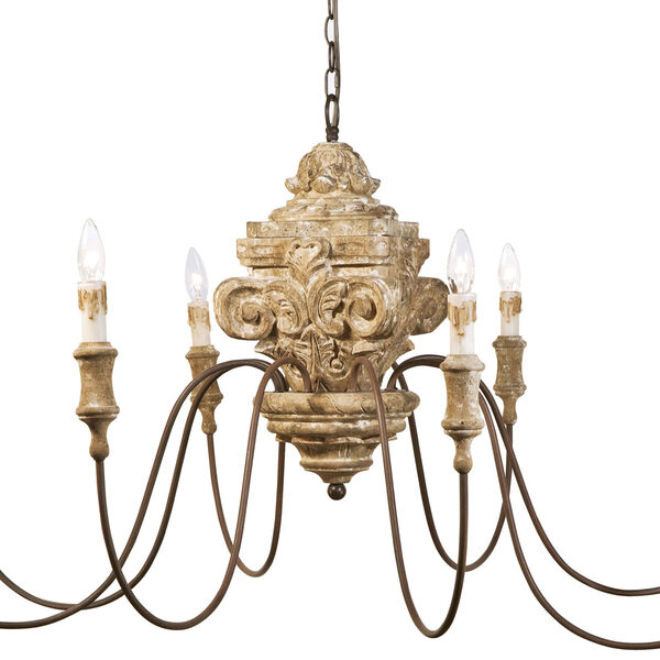New South Wood 49-Inch Eight-Light Chandelier, image 2