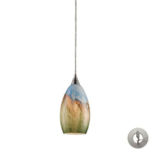 Geologic One Light Pendant In Satin Nickel Includes w/ An Adapter Kit, image 1