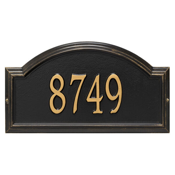 Personalized Providence Arch Wall Address Plaque in Black and Gold, image 1