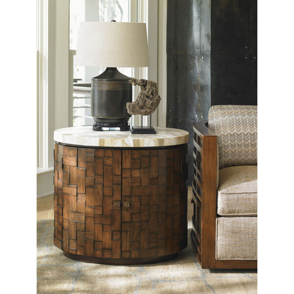 Island Fusion Brown Banyan Oval Accent Table, image 2