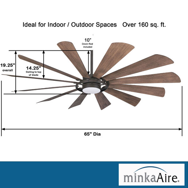 Windmolen Oil Rubbed Bronze 65-Inch Smart LED Outdoor Ceiling Fan, image 4
