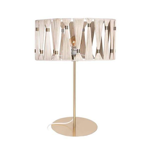 Macclenny Brushed Brass Beige One-Light Table Lamp, image 1