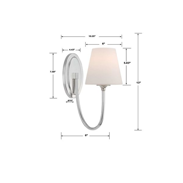 Juno Polished Nickel One-Light Wall Sconce, image 3