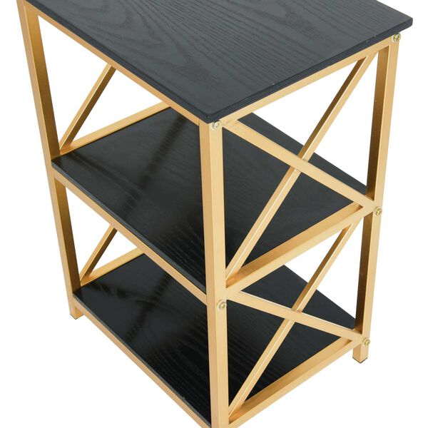 Black and Gold Crossline Side Table, image 4
