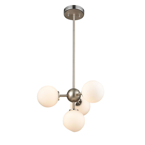 Alouette Chrome and Brushed Nickel Four-Light Pendant, image 1