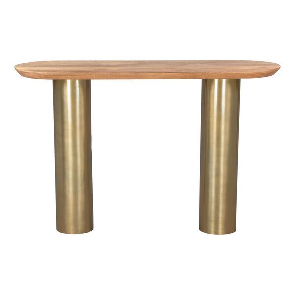 Vuite Natural and Antique Brass Console Table, image 3