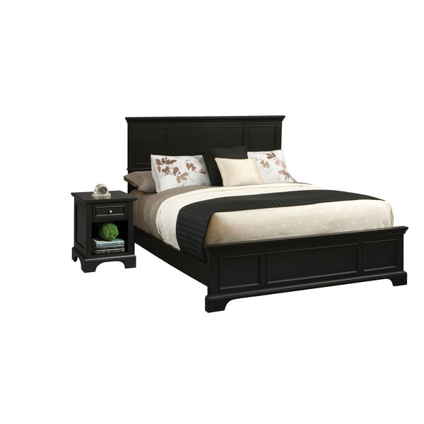 Bedford Black Queen Bed and Night Stand, image 1