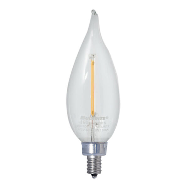 Pack of 4 Clear LED Filament CA10 40 Watt Equivalent Candelabra Base Soft White 350 Lumens Light Bulbs, image 1