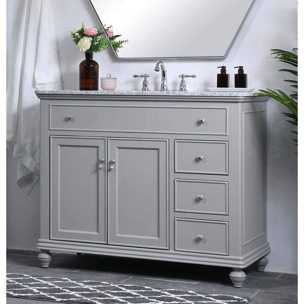 Otto Light Gray 42 Inch Vanity Sink Set, Shaker Bathroom Vanity 42 Inch