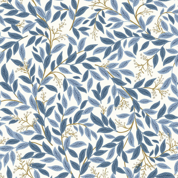 Blue and White Willowberry Peel and Stick Wallpaper, image 1