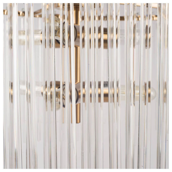 Elsa Gold and Frosted Glass Six-Light Chandelier, image 2