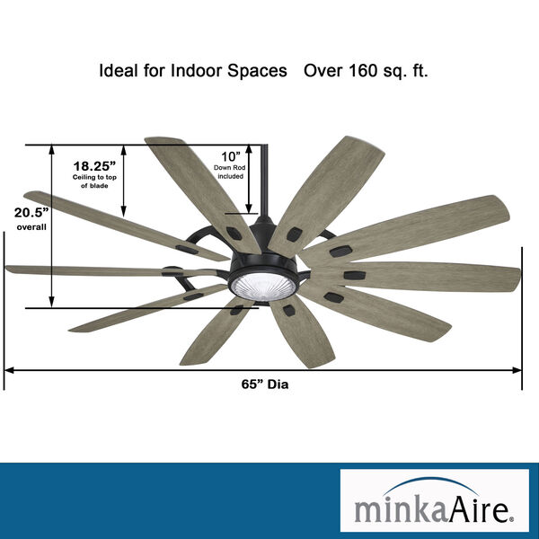 Barn Coal 65-Inch Smart LED Ceiling Fan, image 4