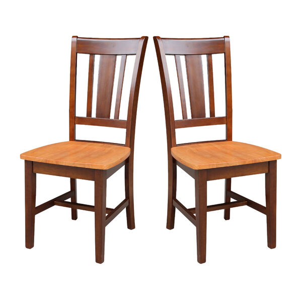 Dining Essentials Cinnamon and Espresso Set of Two San Remo Splatback Chairs, image 1