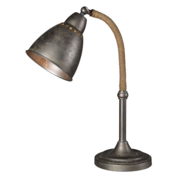 Hazel Brushed Pewter One-Light Desk Lamp Set of Two, image 1