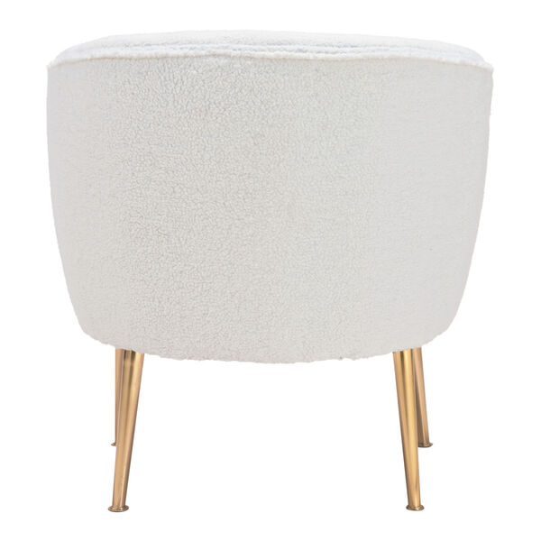 Sherpa Beige and Gold Accent Chair, image 5