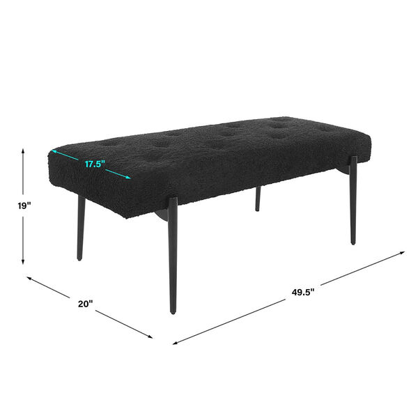 Olivier Satin Black and Stainless Steel Bench, image 5