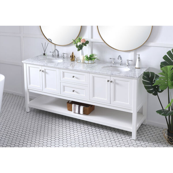 Metropolis White 72-Inch Vanity Sink Set, image 4