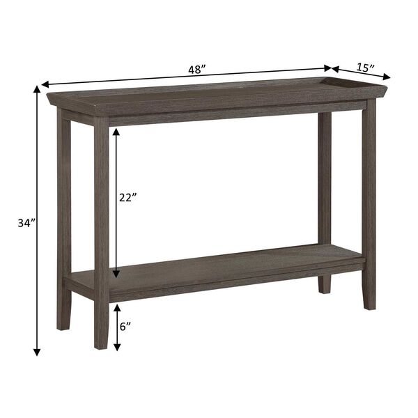 Ledgewood Wirebrush Dark Gray Console Table with Shelf, image 3