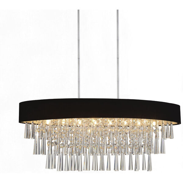Franca Chrome 38-Inch Eight-Light Chandelier with K9 Clear Crystals, image 1
