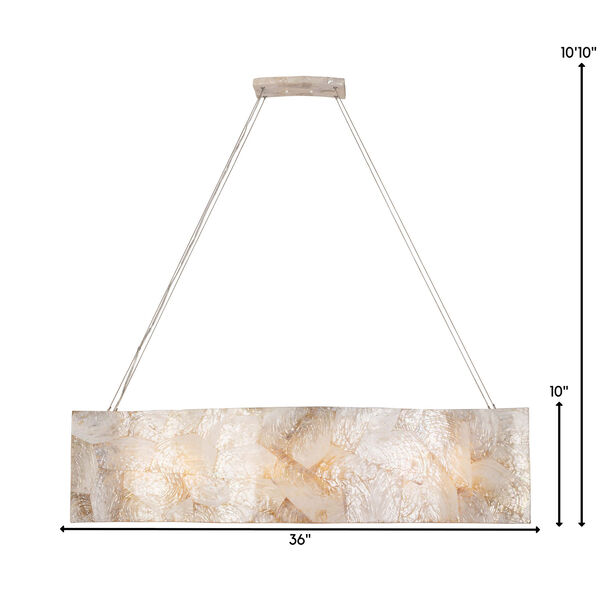 Big Four-Light Waive Linear Pendant with Reclaimed Kabebe Shell, image 2