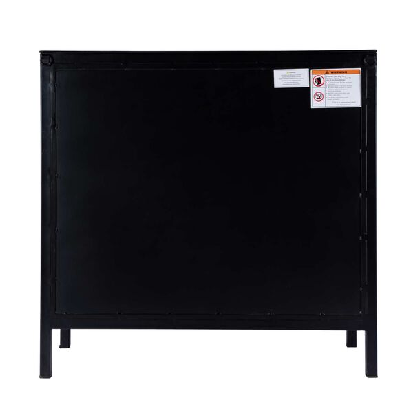 Hoxton Black Metal Ribbed Glass Accent Cabinet, image 7
