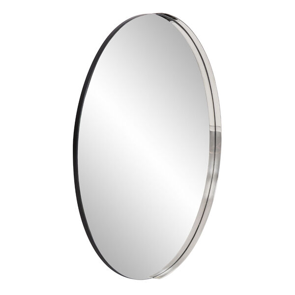 Dante Polished Silver Round Wall Mirror, image 4