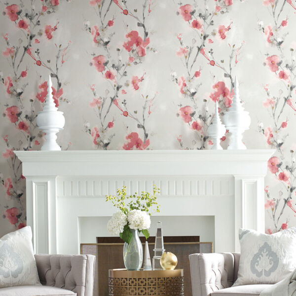 Simply Candice Red Charm Peel and Stick Wallpaper, image 1