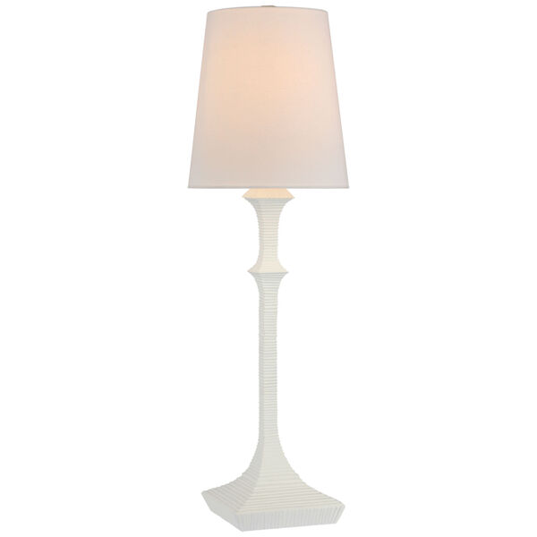 Briar Buffet Lamp in Plaster White with Linen Shade by Chapman  and  Myers, image 1