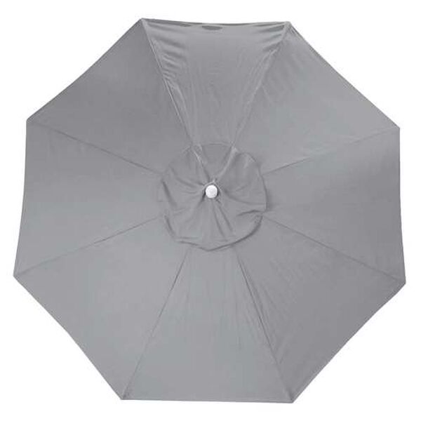 Gray 9-Feet Outdoor Patio Umbrella with Push Button Tilt and Crank Opening, image 4
