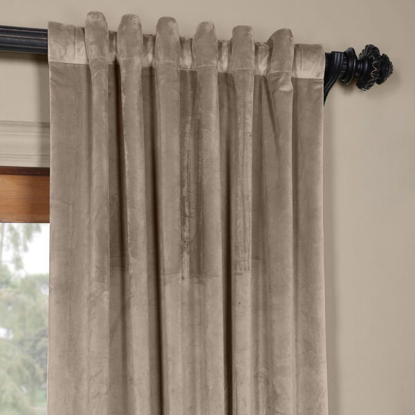 Brown 96 x 50 In. Plush Velvet Curtain Single Panel, image 4