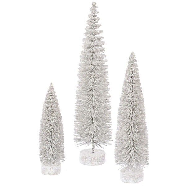 White Snow Oval Tree, Set of Three, image 1