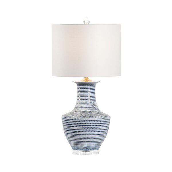 Blue and White One-Light Ceramic Table Lamp, image 1