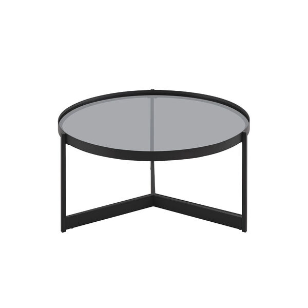 Rhonda Black with Smoked Glass Round Coffee Table, image 1