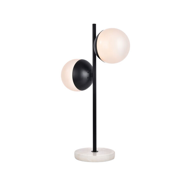 Eclipse Black and Frosted White Two-Light Table Lamp, image 3
